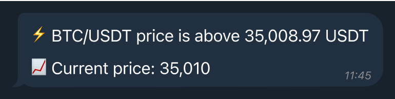 Example of a Telegram price notification on stakan.io
